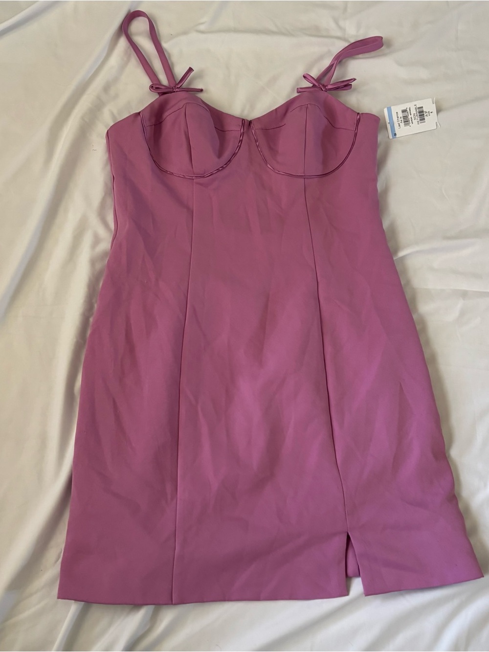 ASTR the Label Bow Detail Bustier Mini Dress - Lilac Pink!